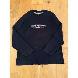 Y2K Vintage Aeropostale Navy Long Sleeve Shirt XL 2000s Mall Brand Retro